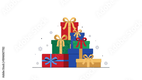 Festive Stack A Colorful Collection of Gift Boxes for Celebrations and Special Occasions