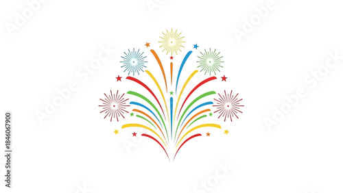 Colorful Fireworks Display Festive Celebration of Joy and Light in Vector Illustration