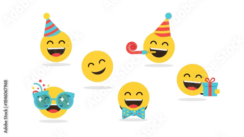 Festive Emoji Party A Collection of Cheerful Emoticons for Celebrations and Fun