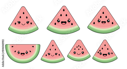 Watermelon slices with transparent background