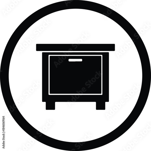 Vector Nightstand icon furniture drawer cabinet chest simple graphic design silhouette Illustration