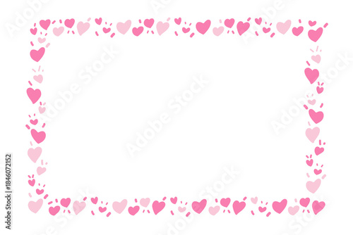 Doodle of heart frame for valentine's day. Hand drawn heart element vector.