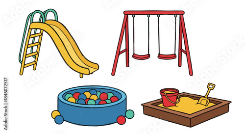 Playground equipment with ball pit and sandbox