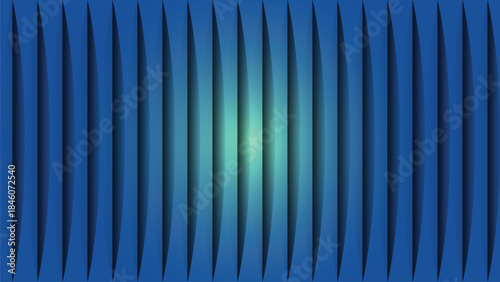 A modern abstract background design featuring vertical blue bands with a central illuminating gradient