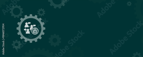 Group communication age 16 restriction settings vector concept background with copy space