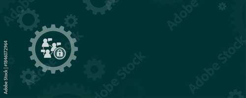 Group communication data privacy protection settings vector concept background with copy space
