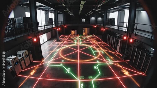 Futuristic Laser Maze Challenge A HighTech Adventure.