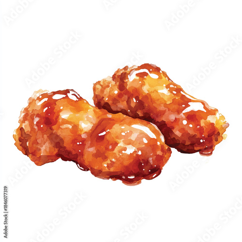 Two glazed chicken wings delicious and savory.