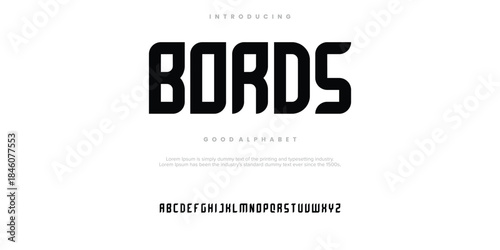 Fotografia Bords Modern minimal abstract alphabet fonts