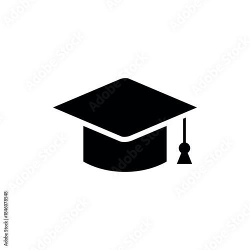 Graduate Bachelor Cap Education Icon Vector Logo Template
