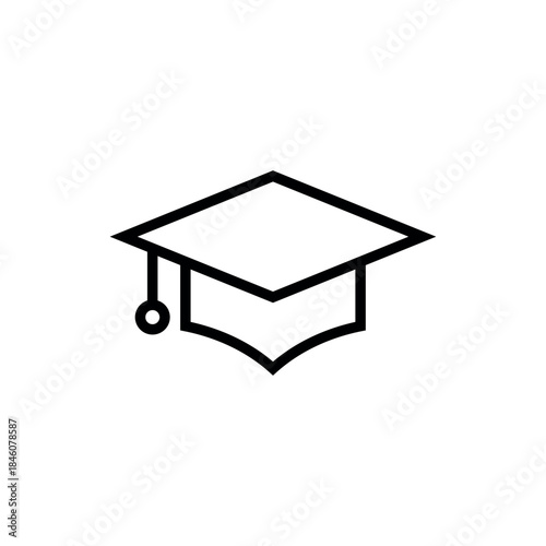 Graduate Bachelor Cap Education Icon Vector Logo Template