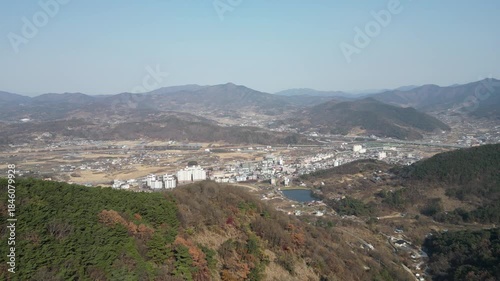 Cheongdo County Panorama: Aerial View of a Quiet South Korean Town