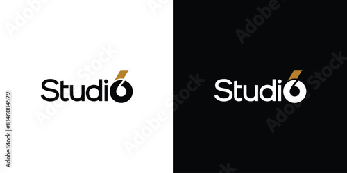 Modern and unique Studio 6 logo design