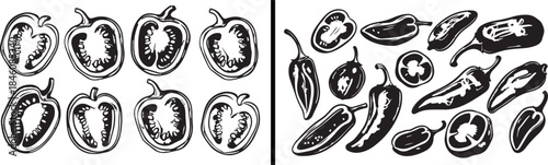 Vegetable Vector Illustration, Fruit Line Art Design, Healthy Food Icons, Organic Produce Drawing, Hand Drawn Food Art, Vegan Food Pattern, Kitchen Ingredient Vector, Food Illustration Set, Natural Pr