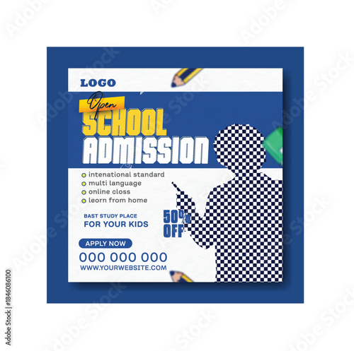 Back to School Creative Design Template.
Back to School Promotion Banner.
Modern Back to School Education Template.
Back to School Sale Social Media Post.
School Admission Poster Design.