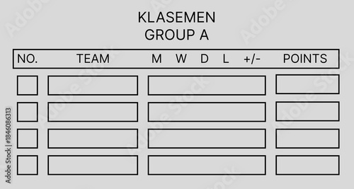 Sports Competition Classification Data Input Table Leadings