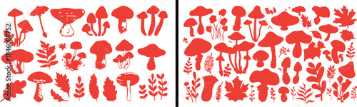 Mushroom Vector Illustration, Fungi Icon Collection, Forest Mushroom Design, Edible Mushroom Clipart, Nature Fungus Artwork, Botanical Mushroom Set, Wild Mushroom Graphics, Organic Food Illustration, 