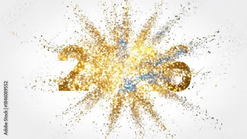 Countdown to the Future: Numbers Exploding with Glitter and Dust