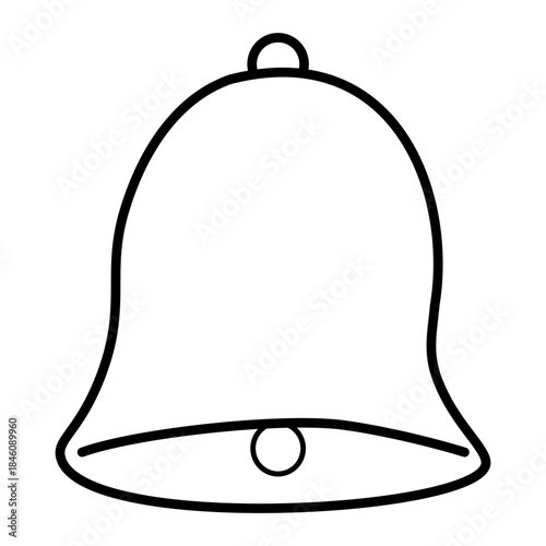 白黒のベルモチーフのシンプルな通知アイコン