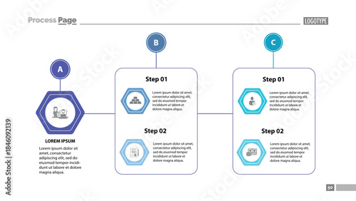 Complex process chart slide template