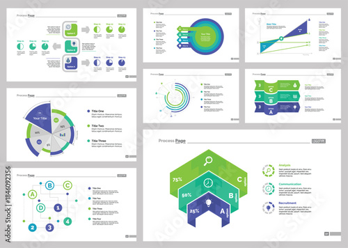 Eight Statistics Slide Templates Set
