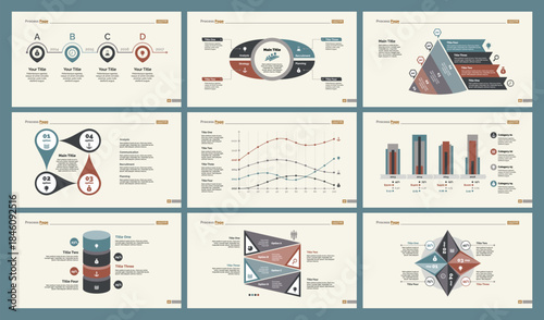 Six Accounting Charts Slide Templates Set