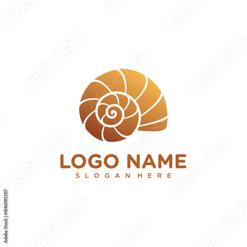 Golden Nautilus Shell Spiral Logo Design for Luxury Branding, Creative Identity and Modern Business Use