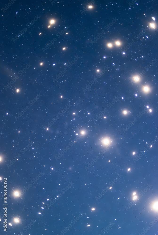 Obraz premium Celestial Glow: Starry Night Sky with Scattered Luminous Orbs