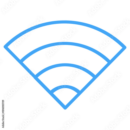 Flat Colored WiFi Icon for Wireless Internet Network and Signal