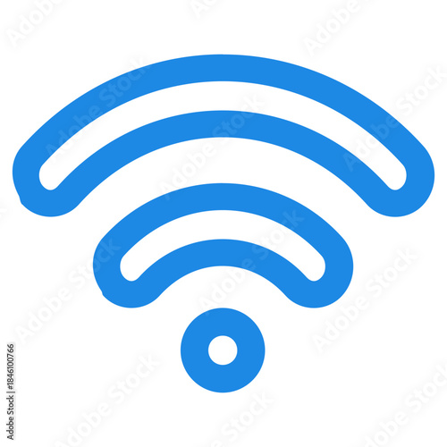 Flat Colored WiFi Icon for Wireless Internet Network and Signal