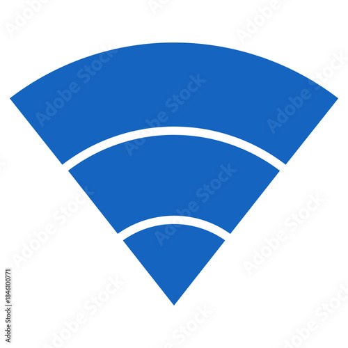 Flat Colored WiFi Icon for Wireless Internet Network and Signal