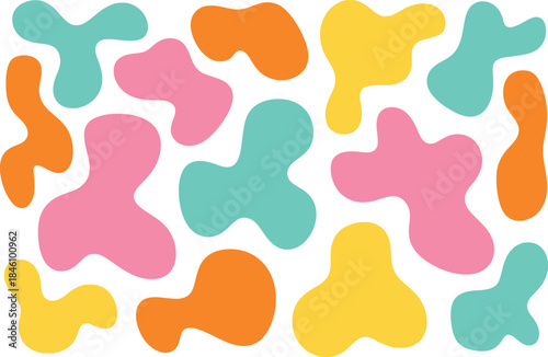 Abstract Blob Shapes Set: Colorful Organic Spot Background