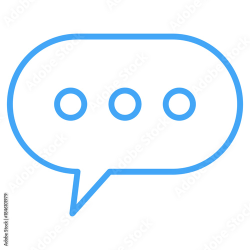 Flat Colored Chat Icon for Communication and Messaging