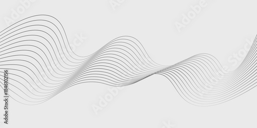 Abstract vector background with grey wavy lines