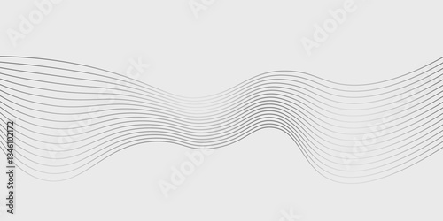 Abstract vector background with grey wavy lines
