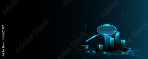 technology background, graph, data analysis, sales, profit, marketing