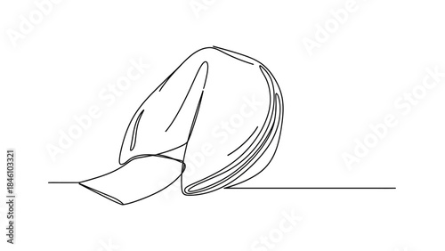 Minimalistic Line Drawing of a Backpack with a Flap and Zipper Design