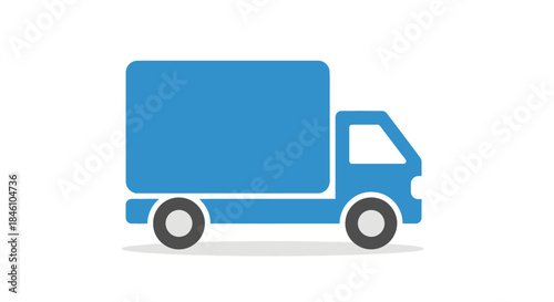 Simple Blue Delivery Truck Icon Representing Logistics and Transportation
