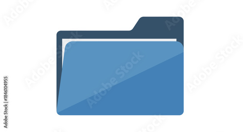 Simplified Illustration of a Blue File Folder Representing Digital Storage or Document Management