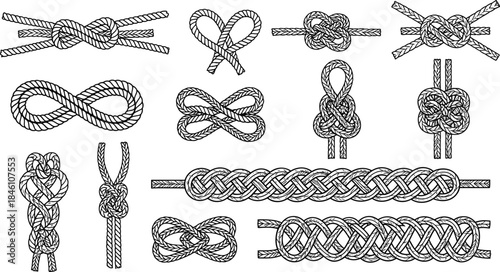 Stylized collection of geometric badges and labels featuring intricate topographic map contour patterns, ideal for contemporary graphic design, outdoor adventure, and nature-themed projects