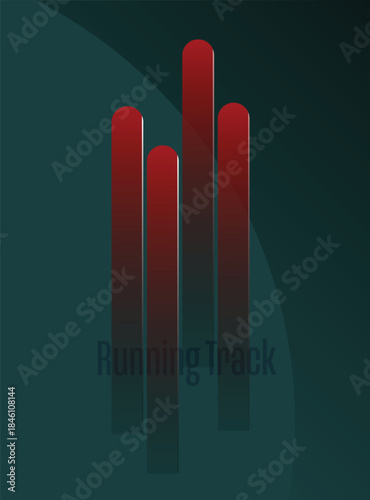 Vector layout template design for run sports event. Poster design with abstract running track lane. vector illustration.