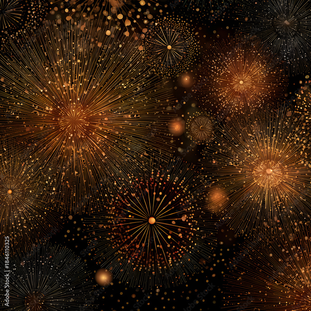 Fototapeta premium golden fireworks vector for new year