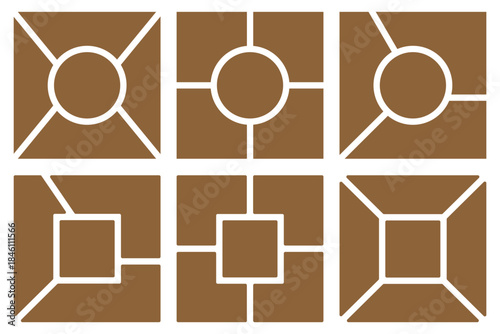 Photo collage mockup frame. Image collage layout template set. Album brandboard. Mosaic pictures frame. Retro gallery banner. Empty template for album, scrapbook, memory board, and portfolio display. 