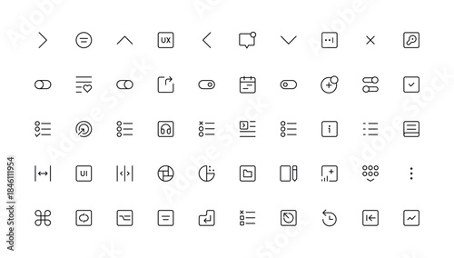 Ui ux icon set, user interface iconset collection.
