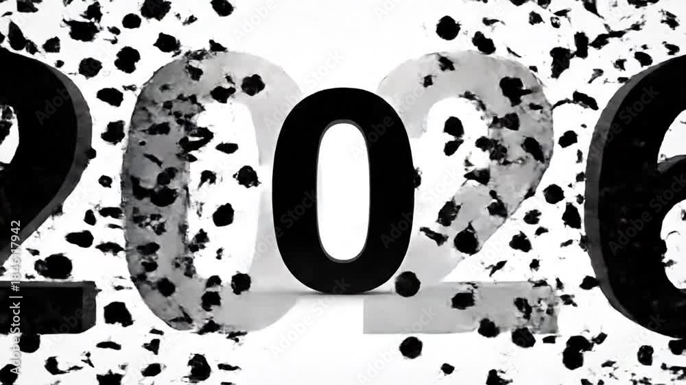 Dynamic Countdown with Changing Numbers Leading to the Year 2026 in a ...