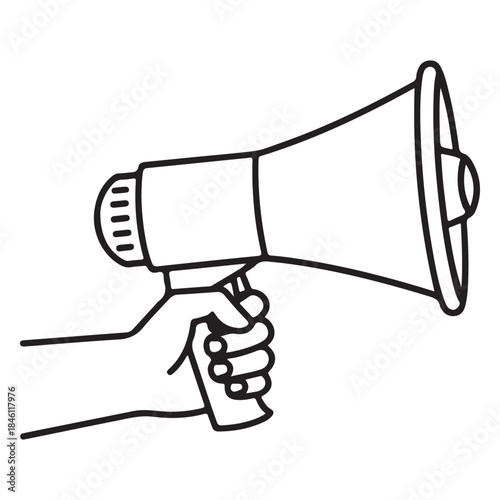 megaphone clipping path included line art icon