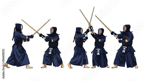 Professional Kendo Practice with Japanese Swordsmanship Techniques