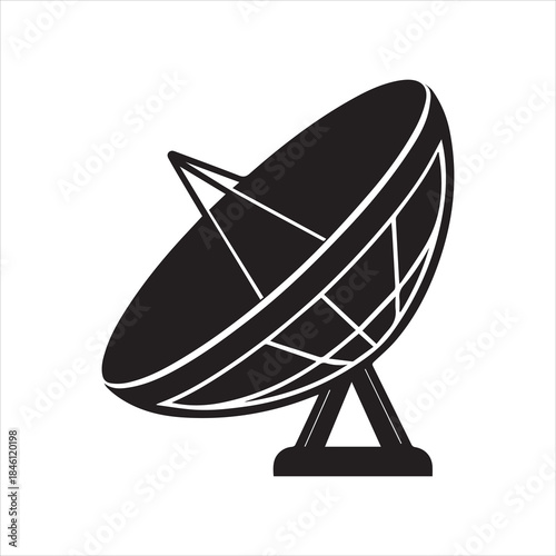 Illustration of a satellite dish antenna on transparent background