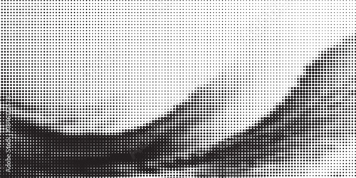 Dotted halftone gradient texture. Vanishing polka dot background. Repeating dots gradation pattern background. Black fading comic pop art overlay backdrop. Raster effect wallpaper. Vector halftone