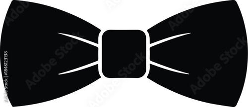 Timeless black bow tie graphic for festive Christmas events. Perfect for holiday party invitations, adding sophisticated elegance to seasonal designs and formal celebrations